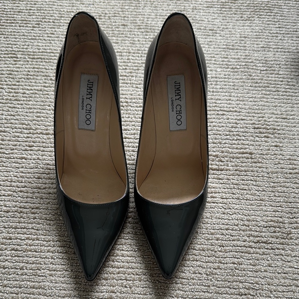 Jimmy Choo Black Pointed-Toe Heels